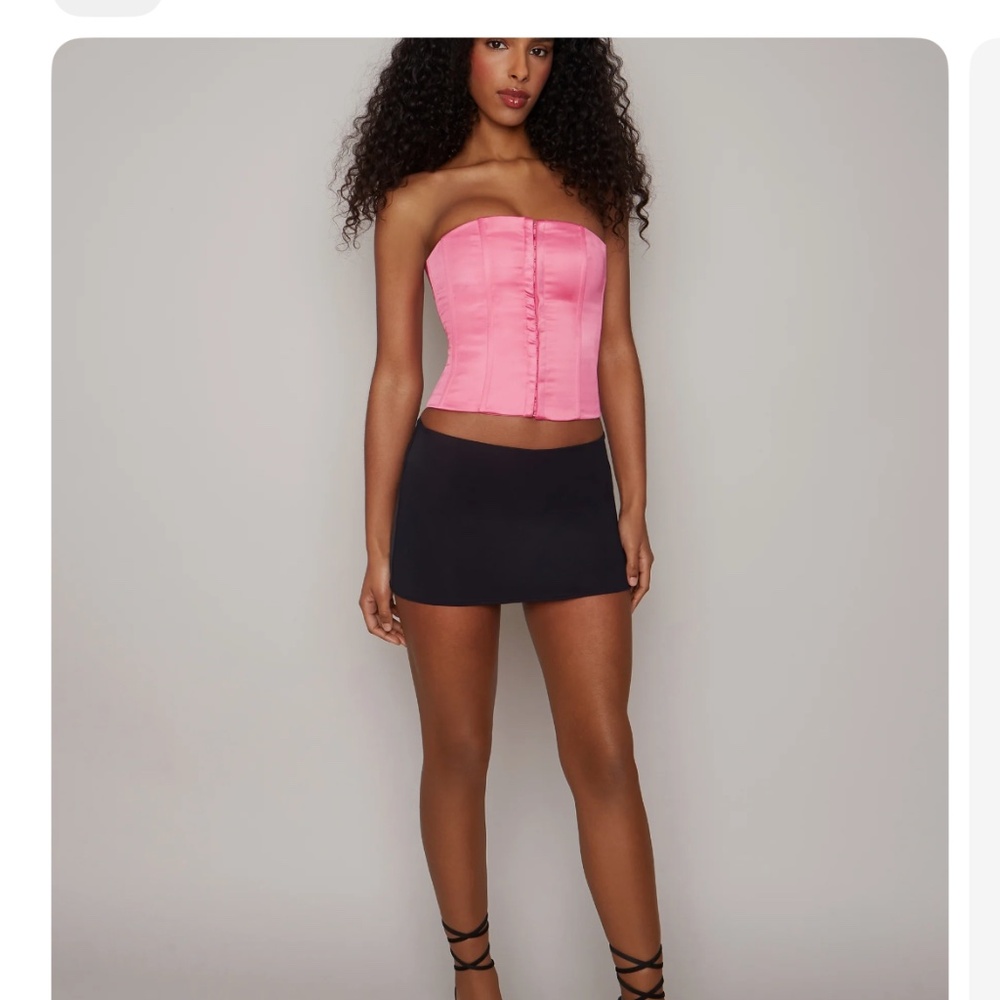 Guizio hot pink satin corset